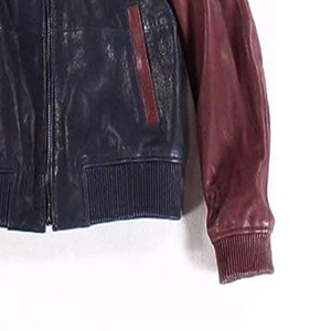 Blouson aviateur en cuir véritable pour hommes affaires Gentleman col Mandarin fermeture éclair décontracté antibactérien hiver doudoune - Product Image 3