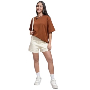Camiseta holgada para mujer, 100% algodón, estilo extragrande, ropa de calle informal, camiseta para ropa de verano, actividades diarias y al aire libre - Product Image 2