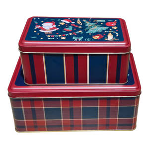 Collection Solstice d'hiver Boîte de rangement rectangulaire en métal 2 pièces - Product Image 1