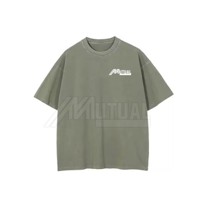 Camiseta de lavado ácido para hombre de calidad superior Ropa de talla grande de punto de algodón 100% a la moda - Product Image 2