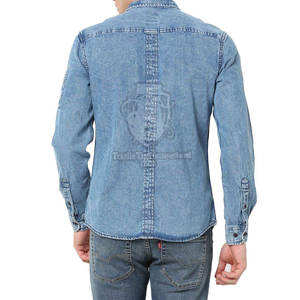 เสื้อเชิ้ตยีนส์ผู้ชายยอดนิยม แขนยาว ตัดเย็บตามสั่ง แห้งเร็ว ระบายอากาศได้ดี - Product Image 3