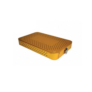 Caja de Esterilización para Instrumental Quirúrgico, Casete para Autoclave, Manual, de Acero Inoxidable, 400x250x62 MM, Perforada, CE ISO 13485 - Product Image 4