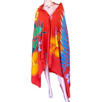 100% Rayon Eendelig Elegant Strand Sarong Handgeschilderd Bloemenornament Met Brede Kleurenselecties Elegant Pareo