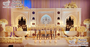 Regal – panneaux de toile de fond de scène de mariage, installation de panneaux de fibres fantaisie pour décor de scène de mariage, murs arrière de scène fluorescents en Fiber de mariage - Product Image 6