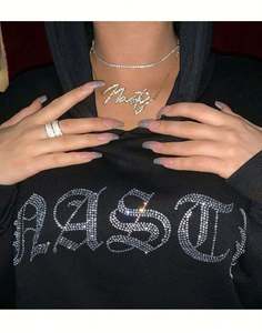 Sweat-shirt à capuche en molleton personnalisé avec broderie et strass, fermeture éclair, streetwear, pour taille plus, unisexe, 100% coton, écologique, pour l'hiver - Product Image 3