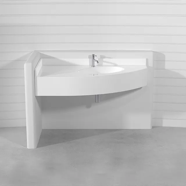 High italian quality composite resin form 950 to 1200x600xh280 on measure angle washbasin on top ROMA for retail