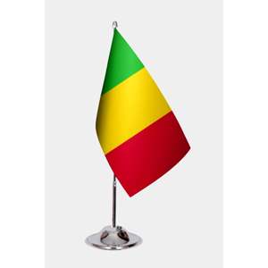 Drapeaux du Mali imprimés numériquement en polyester et soie sur mât en aluminium pour exposition - Product Image 1