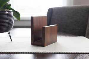 Decorative <b>Square</b> Wood Napkin Organizer Holder for Bathroom Bedroom Dinner <b>Table</b> Office Wooden Tissue Holder - Product Image 4