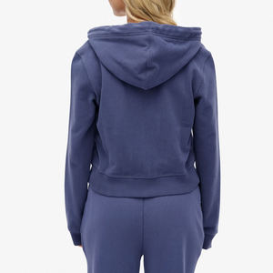 Sweats à capuche zippés en tricot pour femmes - Poids lourd 100% coton polaire respirant Logo avant Style streetwear Personnalisable - Product Image 3