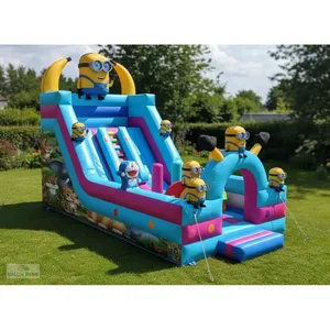 Tobogán Inflable Grande con Temática de Minions para Niños, Material de 650,00 Gr/m, para Uso en Parques Urbanos - Product Image 4
