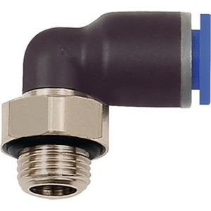 Conector en Forma de L de la Serie Azul, Rosca Macho G 1/4 SW 17 mm, Anillo Tórico Giratorio Cilíndrico de 6 mm, Riegler, Paquete de 10 - Product Image 1