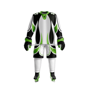 ชุดฮ็อกกี้น้ำแข็งปักลายขวางเสื้อเจอร์ซีย์ผ้าทอลายโลโก้ของทีมตามสั่ง - Product Image 2