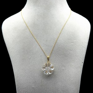 Pendentif fleur en cristal fait main Quartz naturel collier de pierres précieuses bijoux élégants cadeau d'anniversaire pour elle - Product Image 2