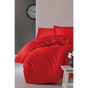 Elegant Cotton Box <b>Satin</b> Tablecloth <b>Set</b> Red Kiilik Nevresim for Home Use Solid Pattern - Product Image 1