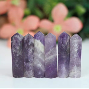 Tour de crayons en améthyste polie artisanale de qualité supérieure en gros avec des propriétés métaphysiques pour les objets de collection d'art MUNTAHA AGATE - Product Image 1