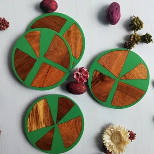 <b>Green</b> Wood and Resin <b>Coasters</b> Handmade Drink <b>Coasters</b> Tabletop Protection Home Decor Unique Gift Idea wooden <b>coaster</b> - Product Image 5