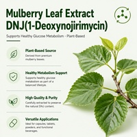 Extrait de feuilles de mûrier Dnj 1%~5% soluble dans l'eau, extrait naturel de feuilles de mûrier, poudre de 1-Deoxynojirimycine