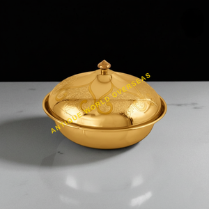 Luxury Durable Non-Stick Stainless Steel Hot Pot Gold Filigree Lid Insulated Food Warmer Casserole Premium Table Serving Bowl - Product Image 2