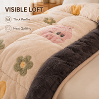 Couette Réversible en Peluche, Vente en Gros Usine, OEM ODM, Imprimée sur Mesure, Épaisse, Rembourrée en Polyester, Douce et Chaude pour Hôtels et Domicile