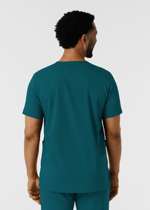 Venta al por mayor nuevo estilo para hombre traje ligero Hospital sin mangas uniforme conjuntos transpirable cuello en V - Product Image 6