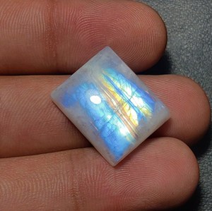 Excellente haute qualité arc-en-ciel pierre de lune Cabochon lâche pierre précieuse concepteur pierre de lune Rectangle forme Cabochon poli Cabochon - Product Image 3