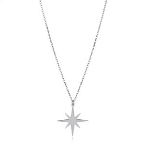 Nouveau collier à breloque en zircon tendance, design étoile du nord, fait à la main, fiançailles, mariage, fabrication turque, argent sterling 925 - Product Image 5