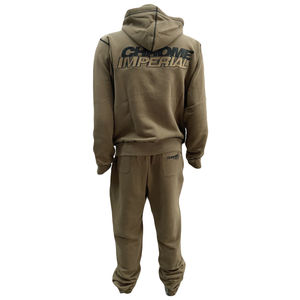 Custom Embroidered Logo Mens Cotton Hoodie And Sweatpants <b>Set</b> Street Wear Jogger <b>Set</b> Contrast Stitch Casual Loose Fit Tracksuit - Product Image 2