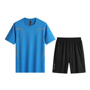 Ropa deportiva de verano informal para hombre, venta al por mayor, chándal de entrenamiento impermeable, conjunto de prendas de vestir exteriores de dos piezas para ejercicio - Product Image 6