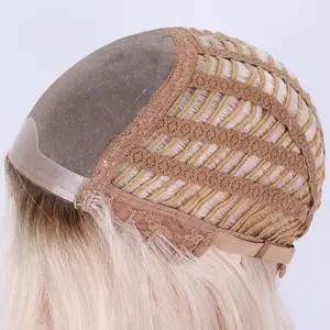 Perruque juive de cheveux européens à cuticule alignée MT-5 pour la perte de cheveux Perruques bouclées de cheveux humains sans colle mono wefted ouverts