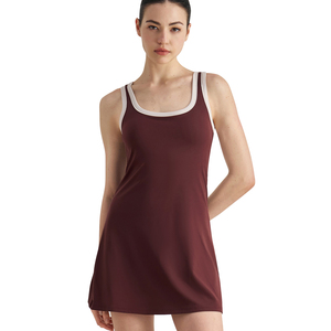 Robe de golf et de tennis pour femmes à séchage rapide, col montant, shorts intégrés, respirante, logo frontal, extensible dans les 4 sens, vêtements de sport, confort en plein air - Product Image 6