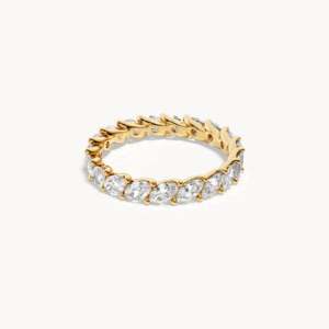 Platinum Marquise Cut <b>Statement</b> <b>Ring</b> with Bezel Setting - Product Image 2