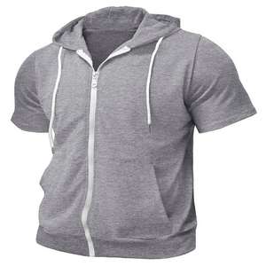 Veste d'automne unisexe, sweat à capuche zippé surdimensionné, motif imprimé, vêtements de ville décontractés, manches mi-longues, col à capuche pour hommes, teinte unie, hiver - Product Image 4