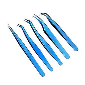 45 90 Degree Lash Extensions Tweezers Set Smooth Tip Stainless Steel <b>Eyelash</b> <b>Applicators</b> Private Label Lash Cluster Tweezers - Product Image 1