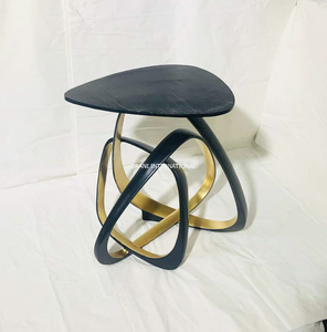 Table d'appoint en métal noir de luxe avec un design de base artistique, décoration d'intérieur moderne, meuble d'appoint pour salon, nouvelle sortie - Product Image 3