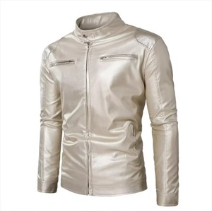 Nouveau mâle mince veste en cuir or/argent tendance chanteur hôte scène Performance robe hommes manteau décontracté - Product Image 5