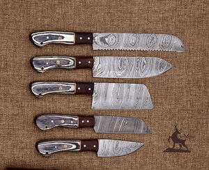 Juego de cuchillos de chef de acero de Damasco personalizable, regalo de cocina perfecto para novia o novio, OEM al por mayor para Navidad/Pascua - Product Image 2