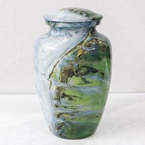 Fabricant d'urne de crémation Fabriquée à la main avec motif en marbre urnes de crémation pour cendres humaines urnes de cendres en laiton pour cendres funéraires - Product Image 2