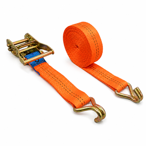 Correa de amarre de carga de baja elasticidad de 38 mm y 1500 kg, hecha de cincha de poliéster industrial para el manejo de carga en almacenes - Product Image 1