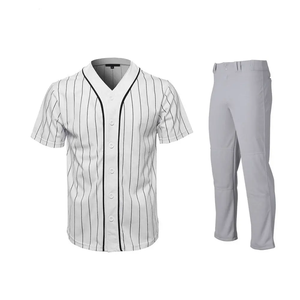 Uniformes de béisbol en blanco liso Hip Hop Hipster béisbol Jersey botón abajo camisas uniformes deportivos hombres mujeres Jersey - Product Image 4