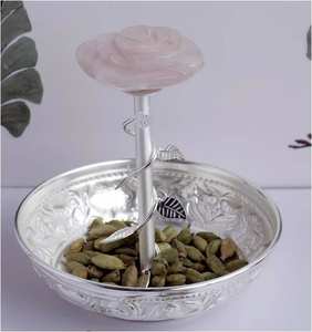 High Quality Serving <b>Bowl</b> for Home Hotel and Restaurant Tabletop Dinnerware <b>Silver</b> Color Resin Flower Design Fruits Serving <b>Bowl</b> - Product Image 1