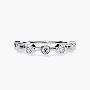 <span class=keywords><strong>Anello</strong></span> Classico da Donna con Diamante Creato in Laboratorio 0,50 <span class=keywords><strong>Carati</strong></span> Taglio Brillante Purezza VS1 Colore F in Oro Bianco 14k Stile Bezel - Product Image 1