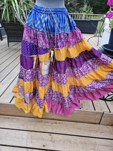 Boho Hippie Patchwork <b>Palazzo</b> <b>Pants</b> with Side Pockets One Size - Product Image 2