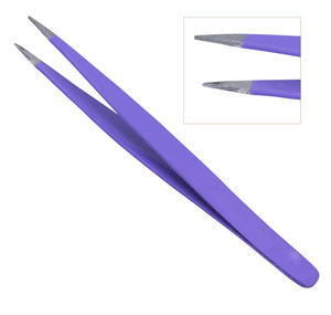 Pince à épiler d'extension de cils en acier inoxydable Ensemble de pinces à épiler Outils de soins de beauté des cils Logo personnalisé - Product Image 2