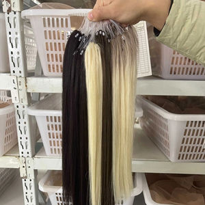 टॉपलेस लोकप्रिय थोक डबल खींचा असली रूसी H6 6d पंख बाल नए डिजाइन एच टिप्स सैलून के लिए बाल विस्तार - Product Image 3