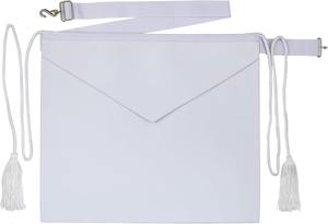 Tablier blanc en similicuir pour candidat/apprenti, régalia maçonnique de qualité supérieure, type de tissu : similicuir - Product Image 2