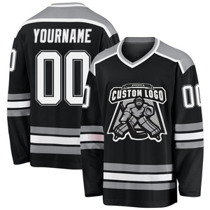 Maillot de hockey sur glace personnalisé en gros, broderie, 100% polyester, maillot de hockey pour équipe masculine, nom de l'équipe, maillot de hockey sur glace pas cher - Product Image 1