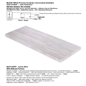 Lavabo da Bagno Sospeso Koricini 100cm in Legno con Effetto Cemento, Arredo Bagno di Design - Product Image 3