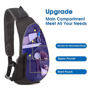 Bolso de Pecho para Hombre TRILACE INTERNATIONAL, Impermeable, de Nailon/Algodón/Neopreno, con Logotipo Personalizado en Relieve, Tejido de 340g, Estilo Bandolera - Product Image 3