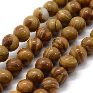 Cuentas de Piedra de Encaje de Madera Natural Marrón al por Mayor, Hebras Redondas de 8 mm, Suministros para Hacer Joyas de Bricolaje para Collares, Pulseras y Pendientes - Product Image 2