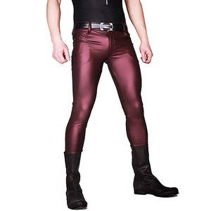 กางเกงหนังแท้สำหรับผู้ชายกางเกงหนังระบายอากาศได้ดี - Product Image 1